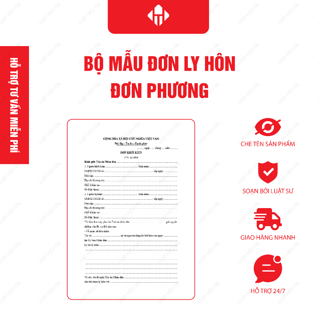 Combo 02 Bộ Mẫu Đơn Ly Hôn Đơn Phương & Thuận Tình Chuẩn Tòa Án + Hướng Dẫn Viết Đơn Chi Tiết