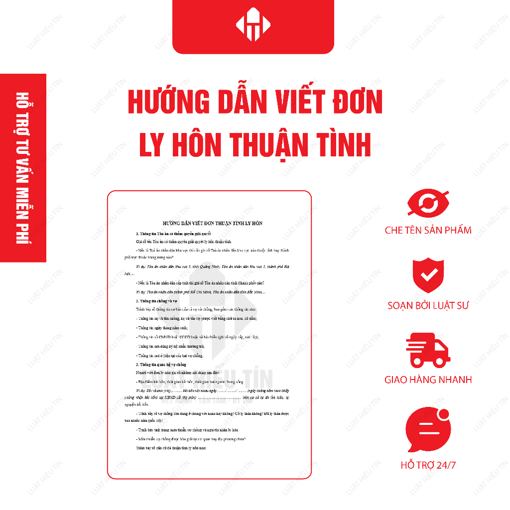 Combo 02 Bộ Mẫu Đơn Ly Hôn Đơn Phương & Thuận Tình Chuẩn Tòa Án + Hướng Dẫn Viết Đơn Chi Tiết