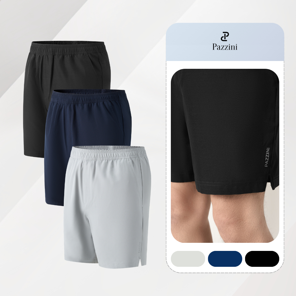 Quần shorts nam thể thao PAZZINI SL003 đai chun chắc chắn vải gió nhanh khô đứng form không nhăn