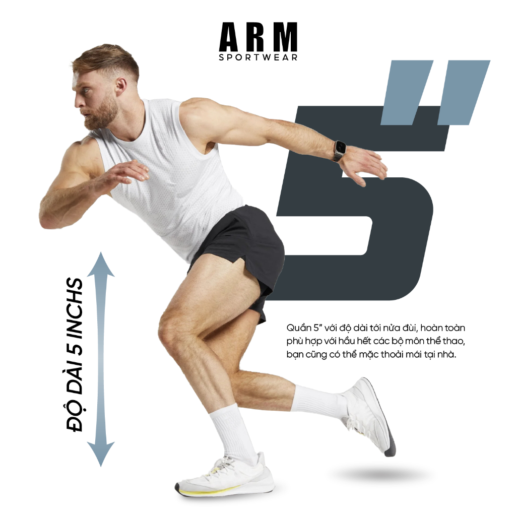 Quần Thể Thao Nam Combo 2 ARM 5 Inch Function siêu nhẹ, tập gym, chạy bộ, vận động thoải mái