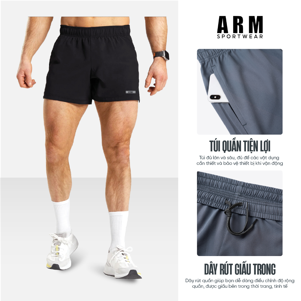 Quần Thể Thao Nam Combo 2 ARM 5 Inch Function siêu nhẹ, tập gym, chạy bộ, vận động thoải mái