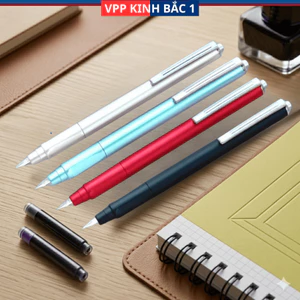 ComBo 4 Bút Máy Bấm Ngòi EF-Ngòi Nét Chữ Tiêu Chuẩn 0.38 mm Phù Hợp Học Tiểu Học Từ Lớp 1 Tới Lớp 5.
