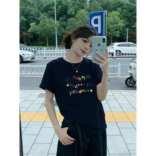 Áo Baby Tee Đen  Phối Chữ  Baby Màu Sắc Rực Rỡ  , Chất Liệu Cotton Mềm Mại Thấm Hút Mồ Hôi
