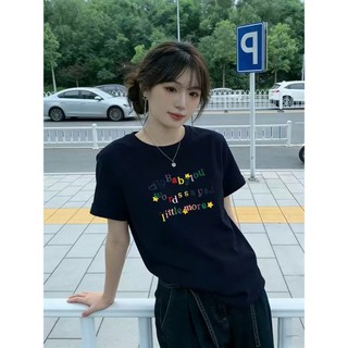 Áo Baby Tee Đen  Phối Chữ  Baby Màu Sắc Rực Rỡ  , Chất Liệu Cotton Mềm Mại Thấm Hút Mồ Hôi