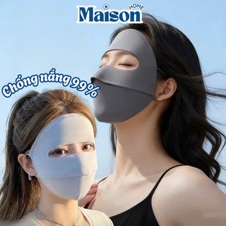 Khẩu trang toàn mặt MAISON chống 99% tia UV, khẩu trang ninjia hai lớp chống nắng UPF 50+ chất liệu polyester thoáng khí