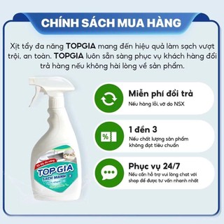Thùng 3 chai Xịt tẩy đa năng TOPGIA 1 chai  500ml khử mùi, kháng khuẩn hiệu quả