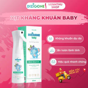 Xịt kháng khuẩn Dizigone Baby 300ml - Bảo vệ tay chân, đồ chơi, và dụng cụ ăn uống cho bé khỏi vi khuẩn.