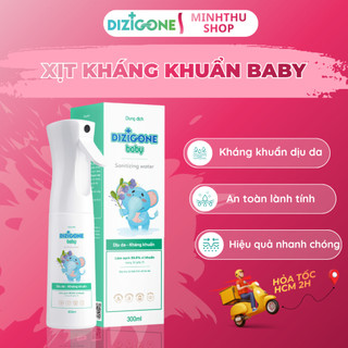 Xịt kháng khuẩn Dizigone Baby 300ml - Bảo vệ tay chân, đồ chơi, và dụng cụ ăn uống cho bé khỏi vi khuẩn.