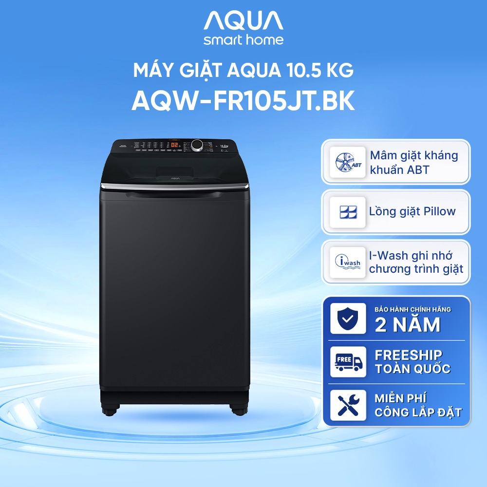 Máy giặt cửa trên Aqua 10.5kg AQW-FR105JT.BK - Freeship toàn quốc