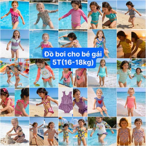 Set đồ bơi bé gái 5Y (16-18kg) chống nắng UPF 40-50 xuất khẩu – đồ bơi trẻ em cao cấp