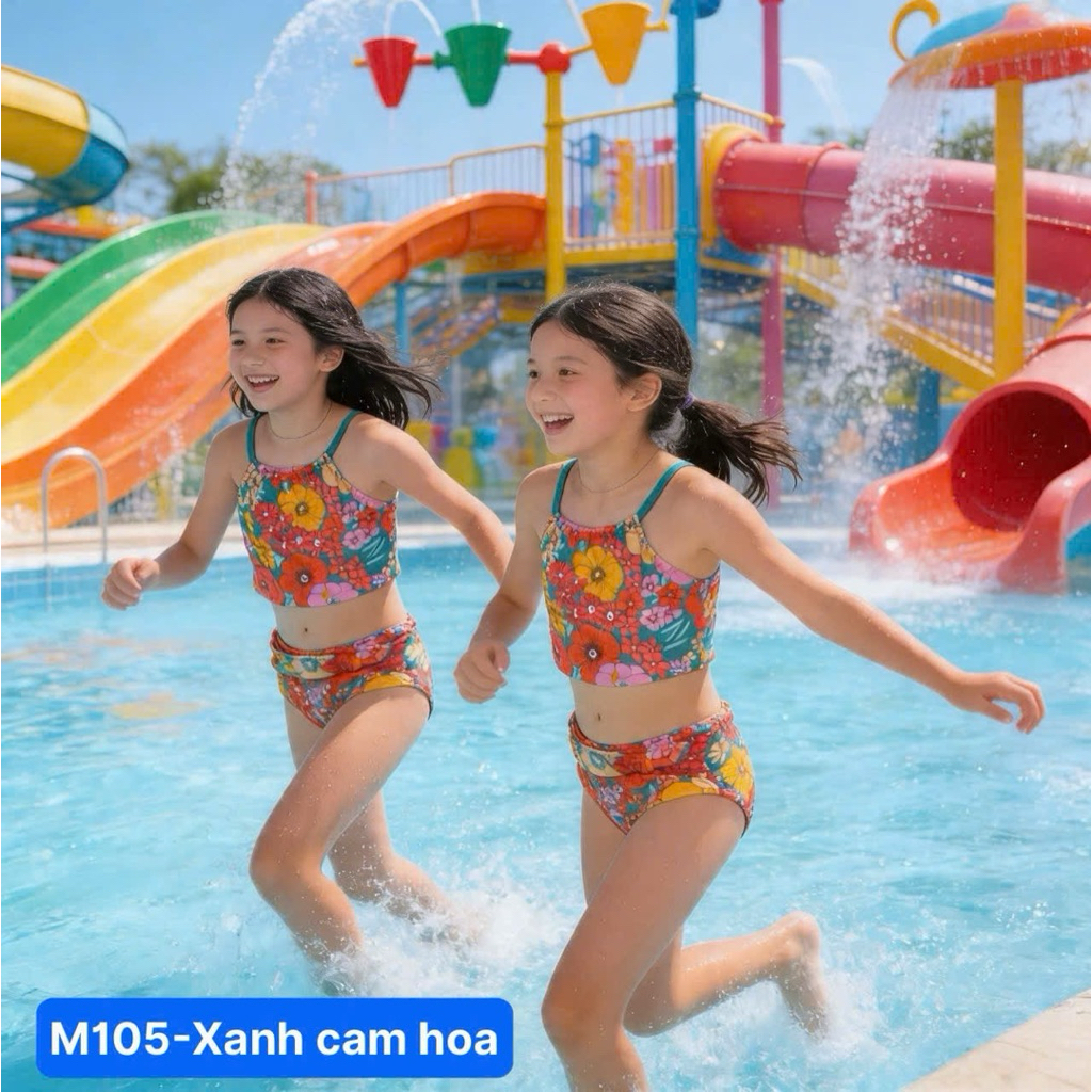 Set đồ bơi bé gái 5Y (16-18kg) chống nắng UPF 40-50 xuất khẩu – đồ bơi trẻ em cao cấp