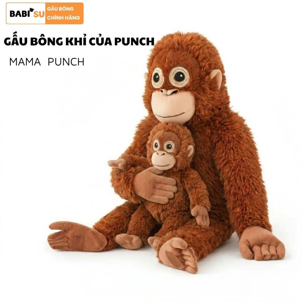 Gấu Bông Khỉ Mama Punch Ấm Áp, Thú Nhồi Bông Khỉ Monkey Punch Quà Tặng Dễ Thương Cho Bé