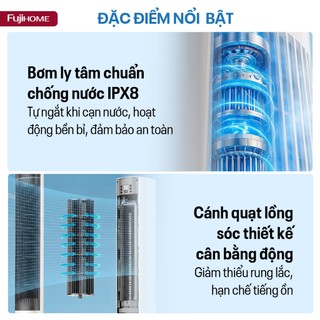 Quạt tháp làm mát bằng hơi nước Fujihome AC-1001C Điều khiển từ xa, tiết kiệm điện, 3 cấp độ gió