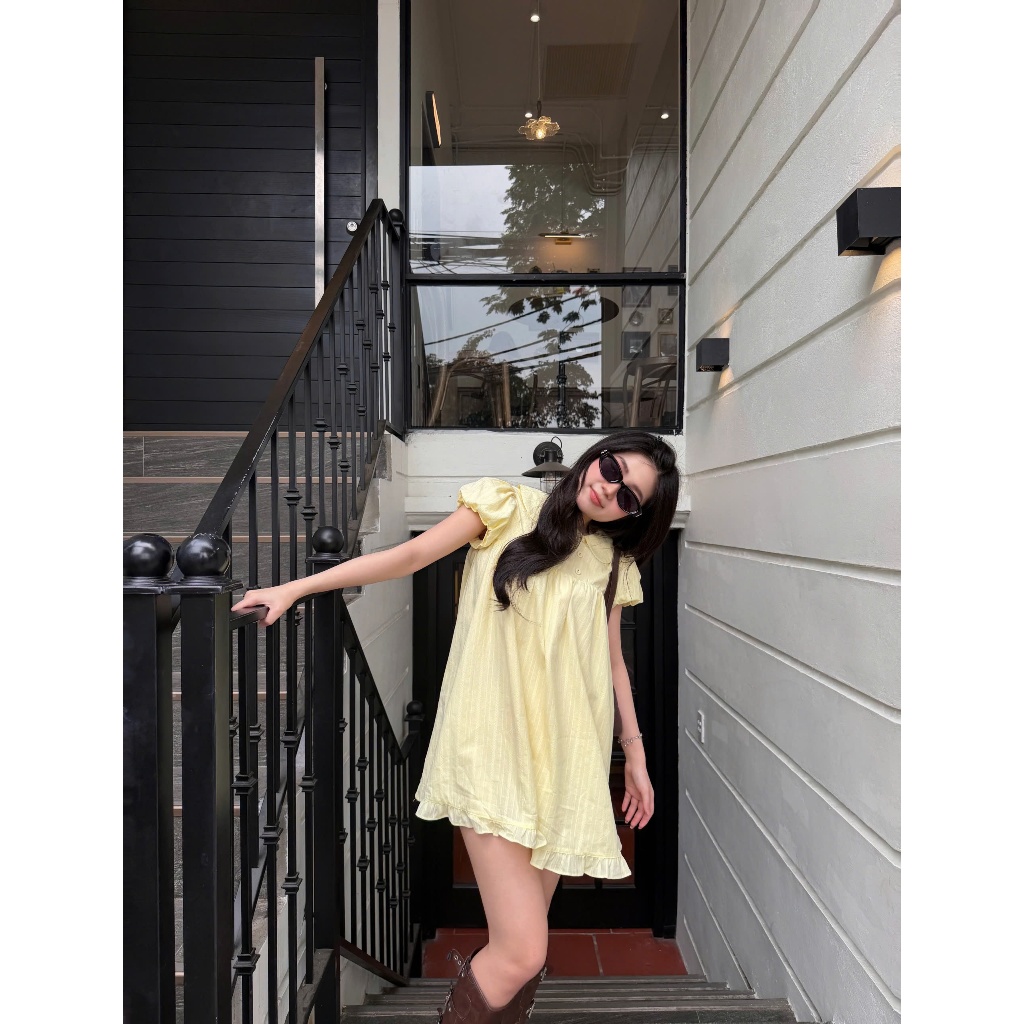 Đầm Nữ PORSAT DRESS Babydoll Tay Phồng Xinh Xắn SECODEE