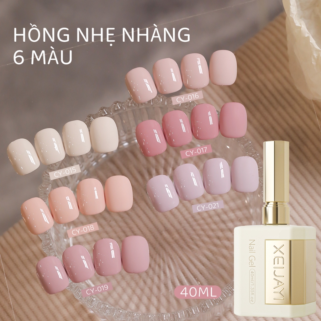 XEIJAYI 40ml-Sơn móng tay dạng gel màu hồng, phong cách nhẹ nhàng và ngọt ngào, phù hợp cho mọi mùa.