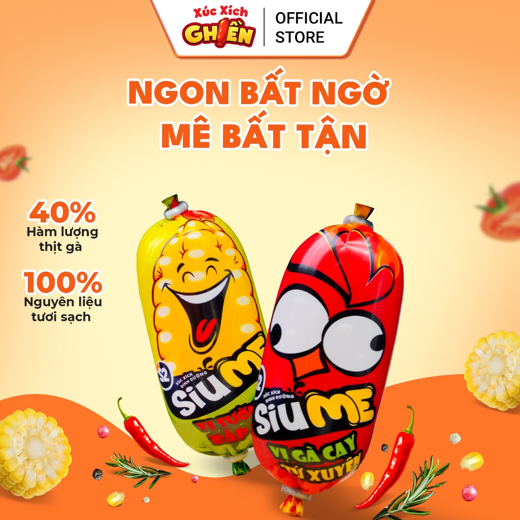 Combo 20 Cây Xúc Xích Dinh Dưỡng Siume S2 Vietinter Foods (Cây 40g)