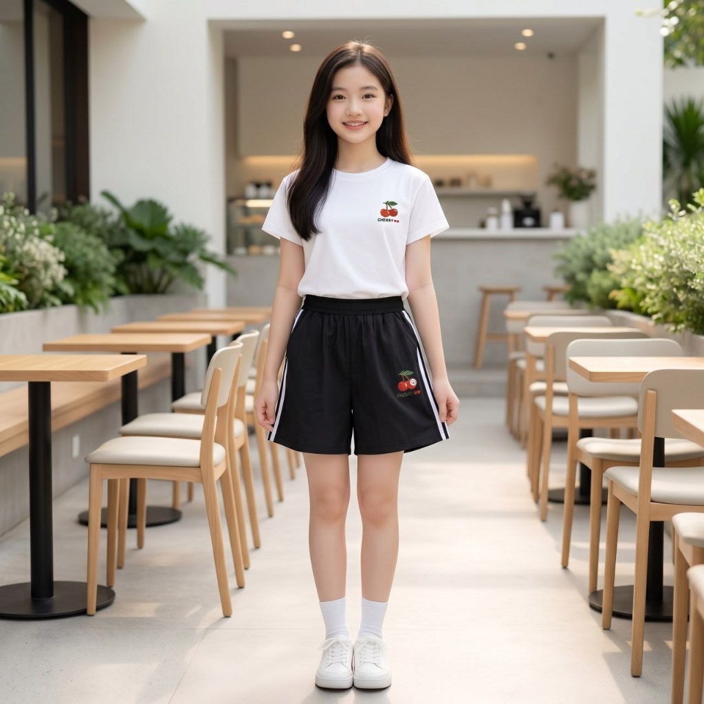 Áo cherry, Quần sooc gió cherry cho bé gái size đại BEESHOP H26057A, H26057Q