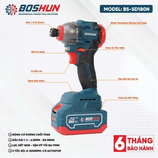 [Chính Hãng] Chuyên vít Boshun BS-SD180N Không Chổi Than, Dây đồng, Động cơ bền bỉ mạnh mẽ