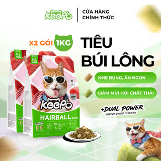 Thức ăn cho mèo Keepo K2 Combo 2 Gói 1KG Tiêu & Giảm búi lông, Khử mùi hôi chất thải, Tiêu hóa khỏe