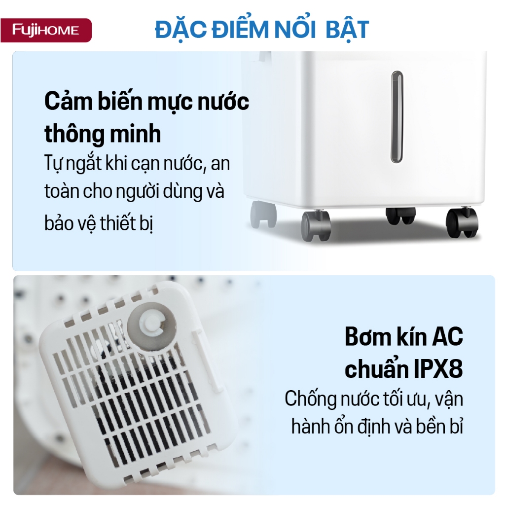 Máy làm mát hơi nước Nhập Khẩu FUJIHOME AC-25, quạt làm mát không khí lọc gió sạch tiết kiệm điện