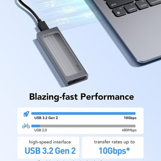 Box SSD Lexar E300 M.2 Nvme Enclosure hỗ trợ USB 3.2 Gen 2, Tốc độ cao 10Gbps, Bảo hành chính hãng 12 tháng