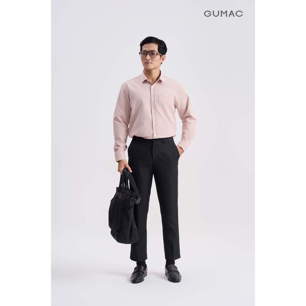 Áo sơ mi nam GUMAC form rộng thoải mái chất liệu mềm mịn thoáng mát ANG04016