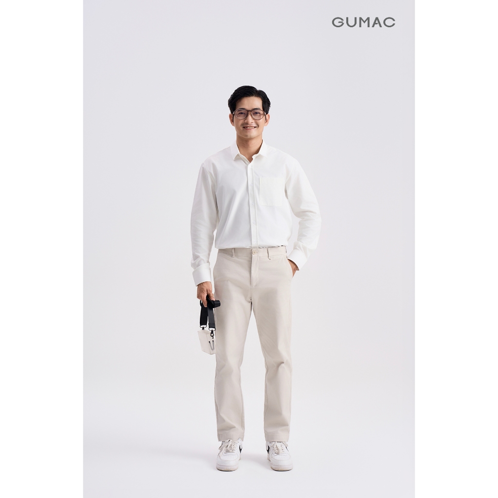Áo sơ mi nam GUMAC form rộng thoải mái chất liệu mềm mịn thoáng mát ANG04016