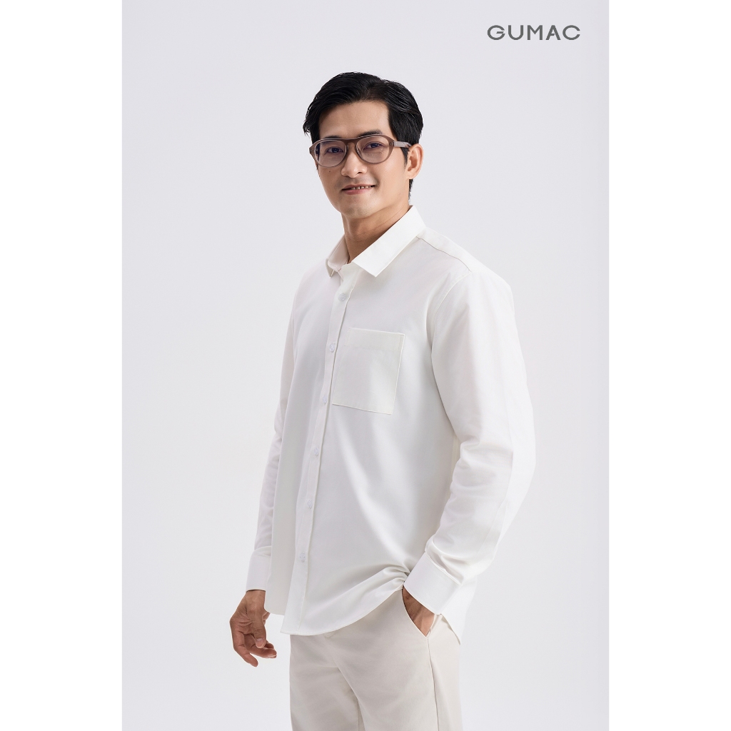 Áo sơ mi nam GUMAC form rộng thoải mái chất liệu mềm mịn thoáng mát ANG04016