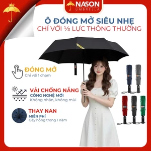 Ô dù tự động cao cấp Nason Smoothy. Đóng mở siêu nhẹ trên 1000 lần, che nắng, che mưa, ngăn 99%UV
