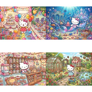 COMBO 4 tranh ghép A3 35 mảnh, 96 mảnh, 204 mảnh Hello Kitty TooYoo TG0099