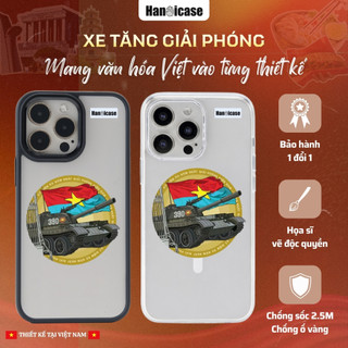 Ốp Lưng Điện Thoại Cho iPhone 12 13 14 15 16 17 Chống Sốc, Ố vàng Trong Suốt Có Hình In Xe Tăng