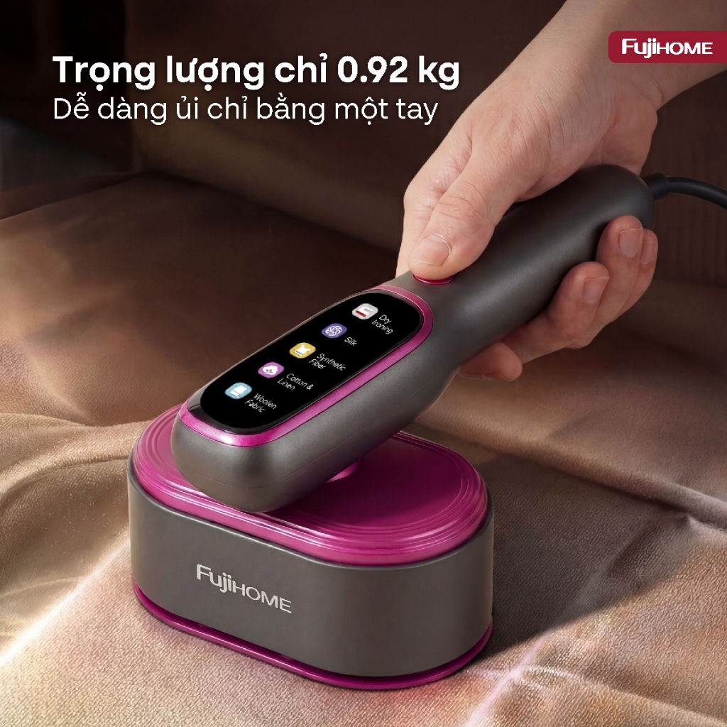 Bàn là hơi nước du lịch gọn nhẹ Nhập Khẩu FUJIHOME SI718AB, máy ủi quần áo an toàn mọi loại vải