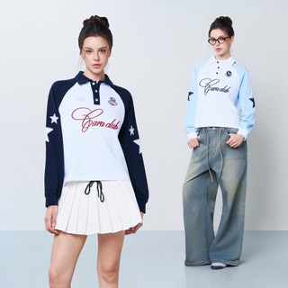 CARA Áo thun dài tay nữ Roy longsleeve raglan cổ polo năng động