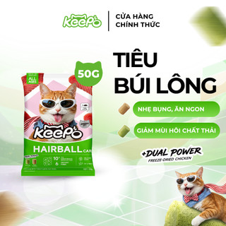 Thức ăn cho mèo Keepo K2 Gói 50G Tiêu & Giảm búi lông, Khử mùi hôi chất thải, Tiêu hóa khỏe