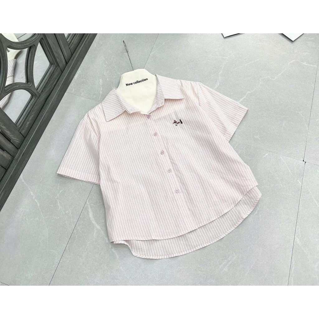 [𝑯𝒂 𝑨𝒏𝒉] Áo Sơ Mi Cộc Kẻ Chó QCL1