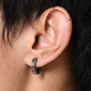SNUOFO - Khuyên tai vòng nam hoa văn cổ điển phong cách Punk đường phố cá tính thiết kế độc đáo cao cấp