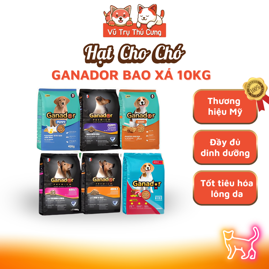 10Kg Thức Ăn Hạt Chó Chó Ganador Cung Cấp Nhiều Dinh Dưỡng