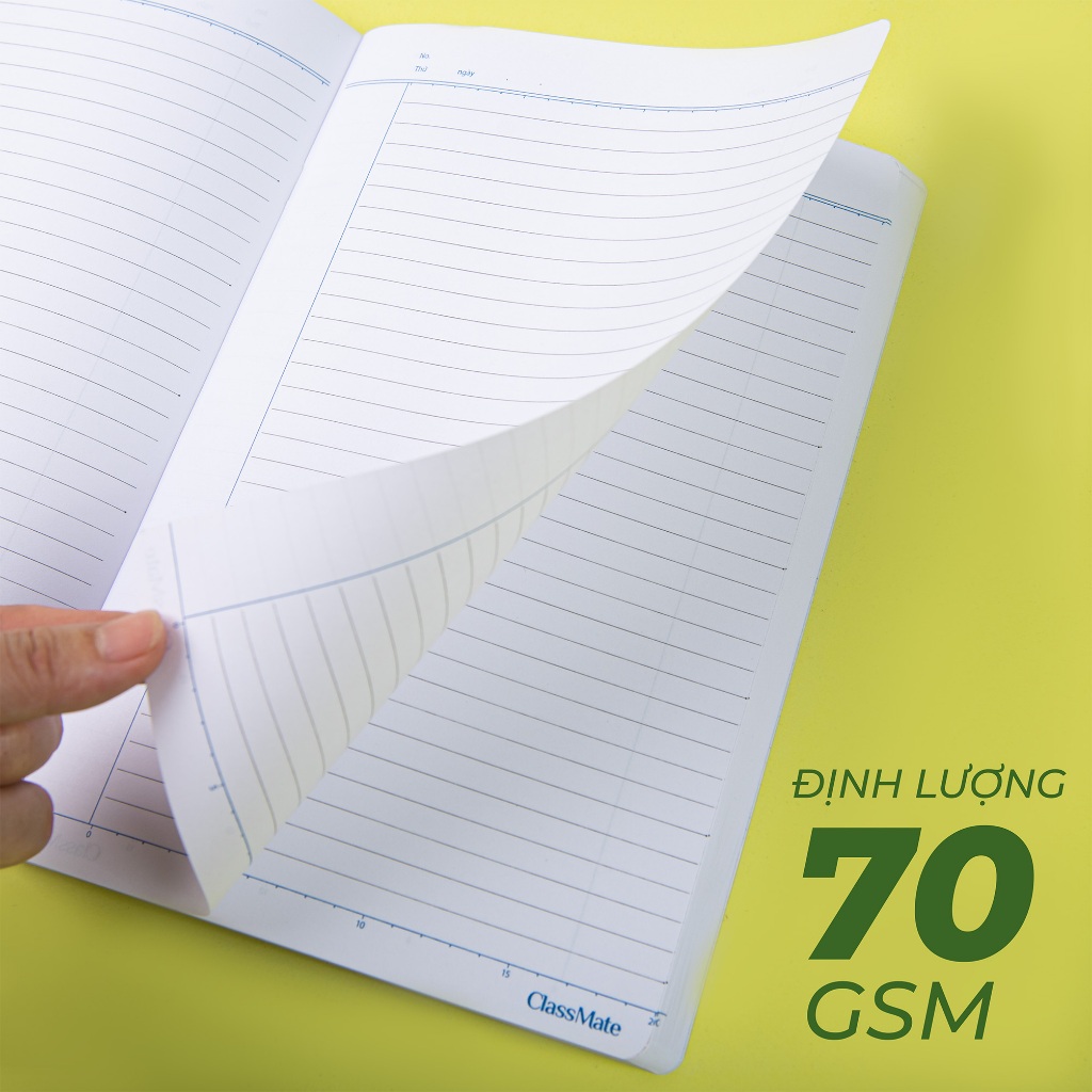 Vở Kẻ Ngang 200 Trang Vở ClassMate 70GSM Vở Viết Bìa Nhựa Hachico Chống Nước Vở Học Sinh Sinh Viên Ghi Chép NB5-20-0809