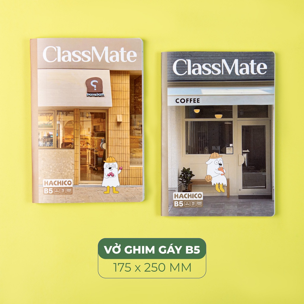 Vở Kẻ Ngang 200 Trang Vở ClassMate 70GSM Vở Viết Bìa Nhựa Hachico Chống Nước Vở Học Sinh Sinh Viên Ghi Chép NB5-20-0809