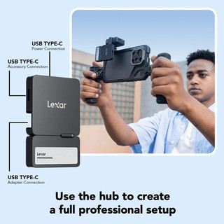 Ổ cứng di động Lexar kèm Hub Go SL400 SSD 1TB/ 2TB, tốc độ đọc 1050Mb/s, 4 cổng type C, BH 3 - 5 năm