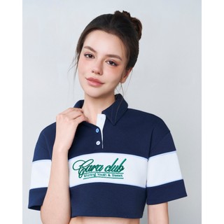 CARA Áo thun nữ Ashlyn dáng croptop tay ngắn phối cổ năng động