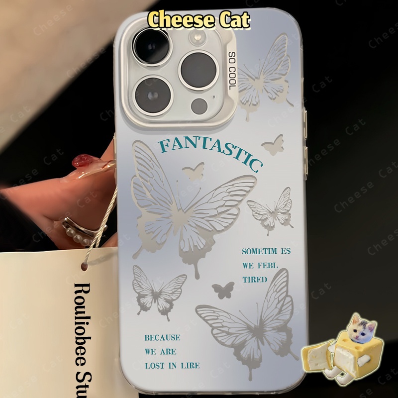 Vỏ iPhone hình con bướm rỗng cho iPhone 13 14 12 11 15 16 17 Pro Max 16E 7Plus Vỏ cứng bảo vệ điện thoại