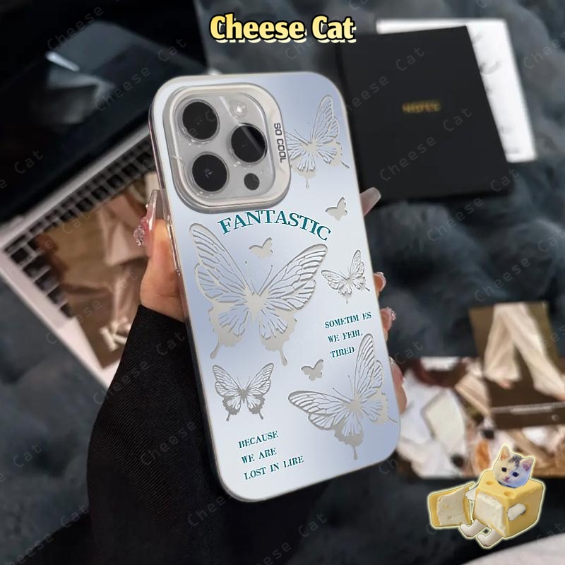 Vỏ iPhone hình con bướm rỗng cho iPhone 13 14 12 11 15 16 17 Pro Max 16E 7Plus Vỏ cứng bảo vệ điện thoại