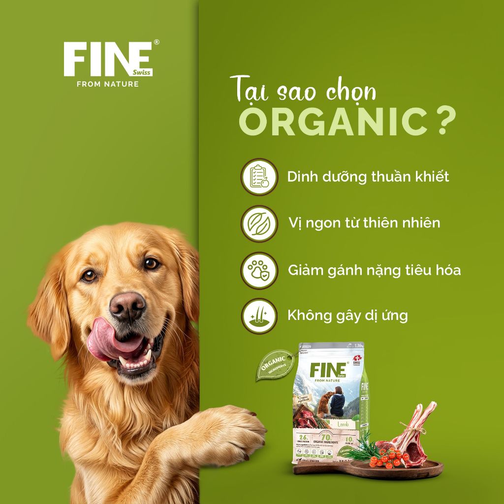 [1.36KG] FINE DOG - Thức ăn hữu cơ cao cấp dành cho chó