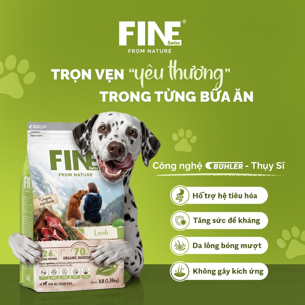 [1.36KG] FINE DOG - Thức ăn hữu cơ cao cấp dành cho chó