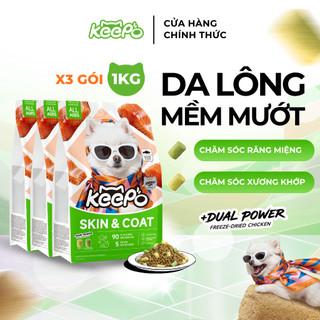 Thức ăn cho chó Keepo K3 Combo 3 Gói 1KG Chăm sóc răng miệng, Omega 3 cho Da & Lông, Xương khớp khỏe