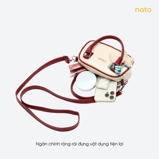 Túi đeo chéo da nam nữ NATOLI, túi xách cầm tay nam nữ chống nước cao cấp BST Color-Block Crossbody Bag T39