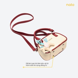 Túi đeo chéo da nam nữ NATOLI, túi xách cầm tay nam nữ chống nước cao cấp BST Color-Block Crossbody Bag T39
