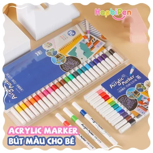 Bút màu nước Acrylic Marker - Bộ bút lông tô màu gồm 24 36 48 màu sắc cho bé tập vẽ tranh BM001