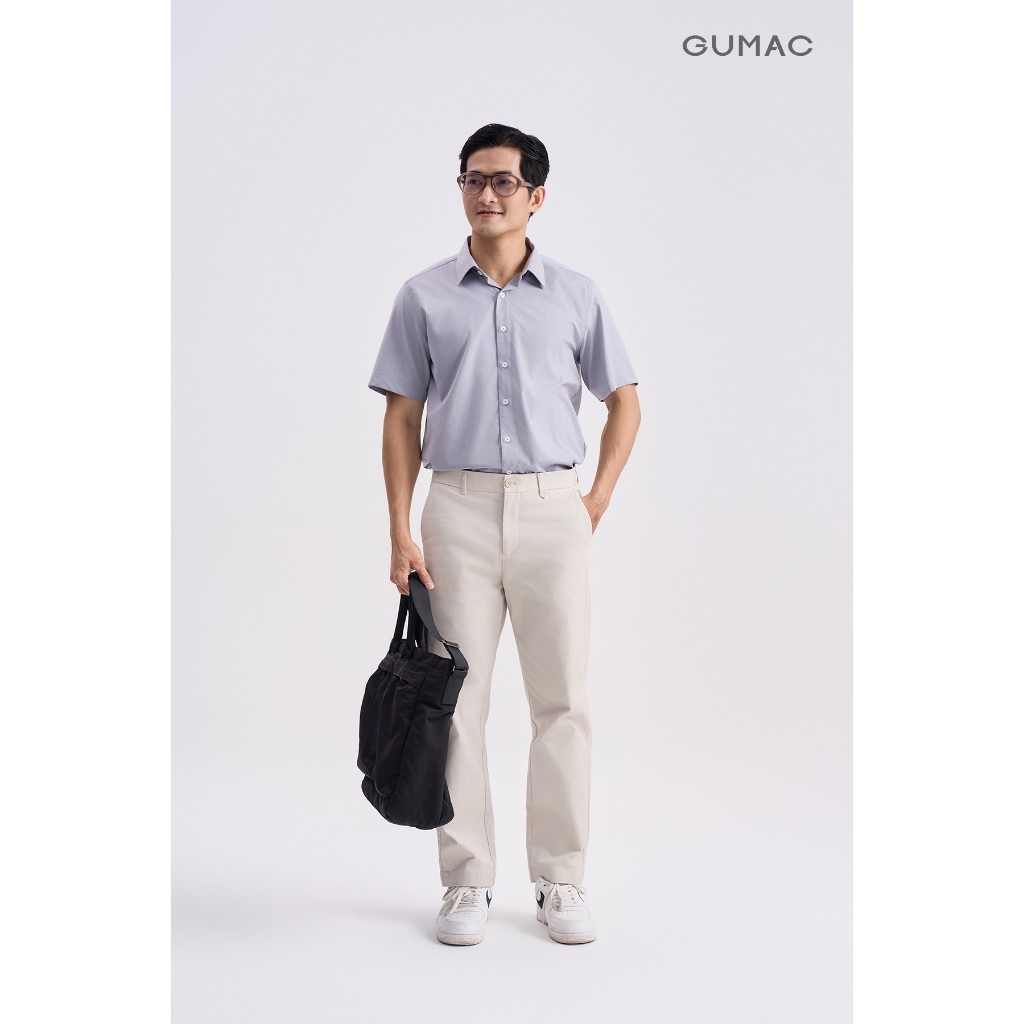 Áo Sơ Mi Nam GUMAC Form Suông Tay Ngắn Chất Bamboo Mặc Mát Công Sở ANG04062